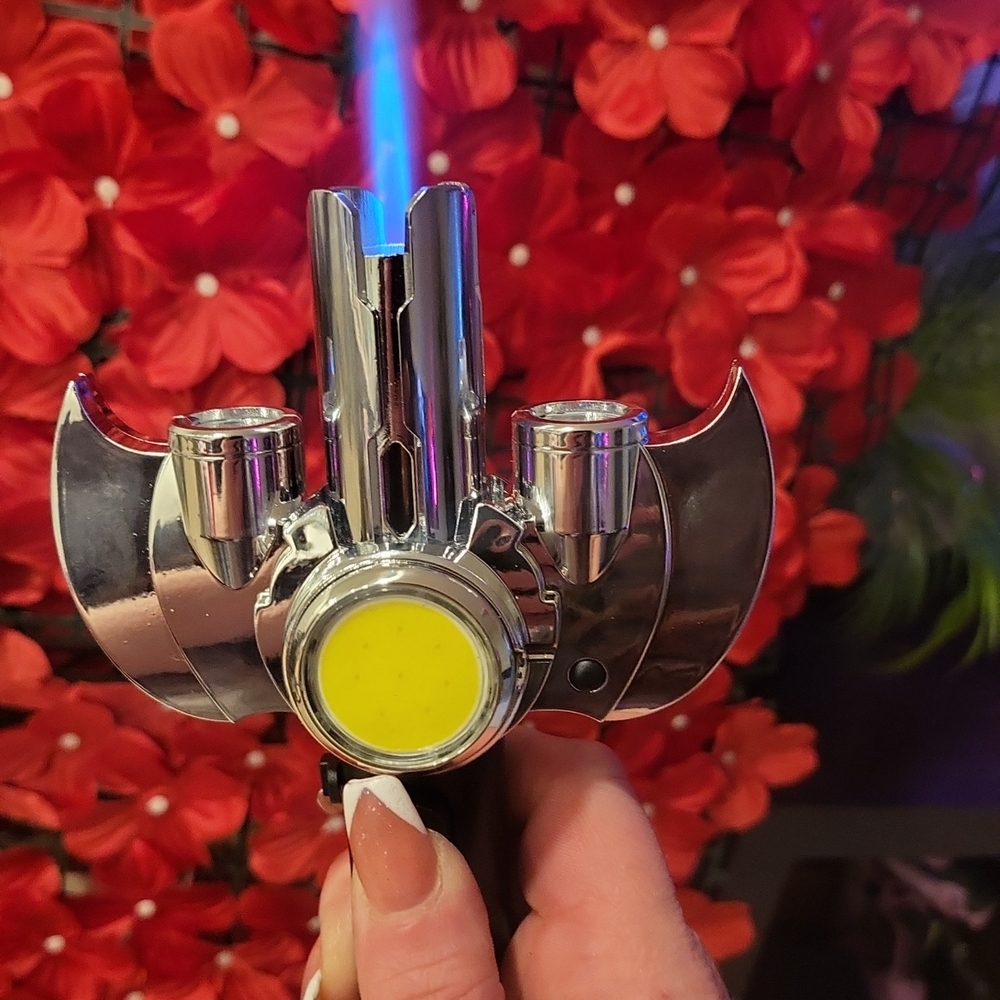 Silver and Yellow Torch Lighter